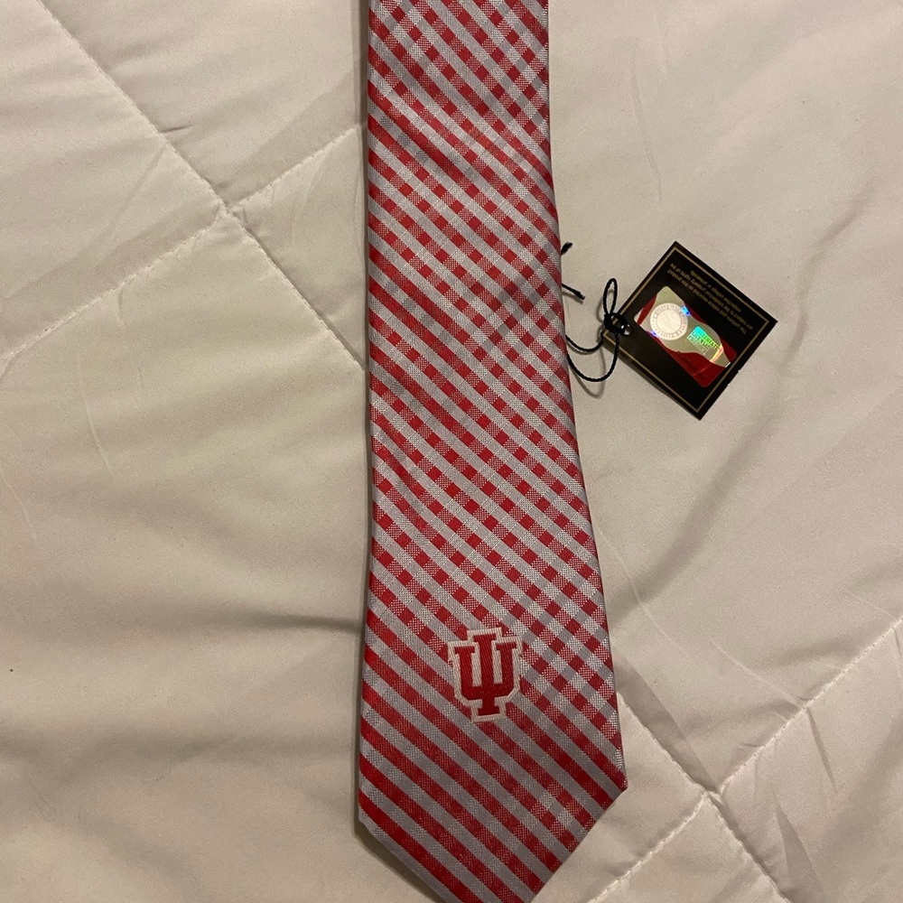 IU Hoosiers tie, Indiana Gingham, NWT, red mens tie